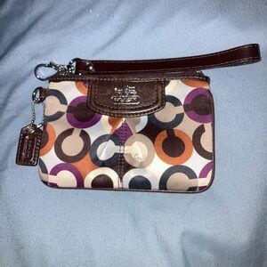 Coach Madison Signature Sateen small wristlet,